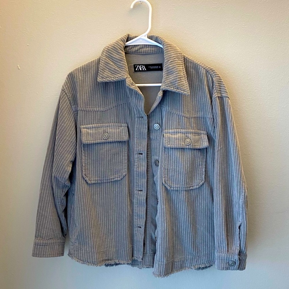 Zara Grey Corduroy Shacket